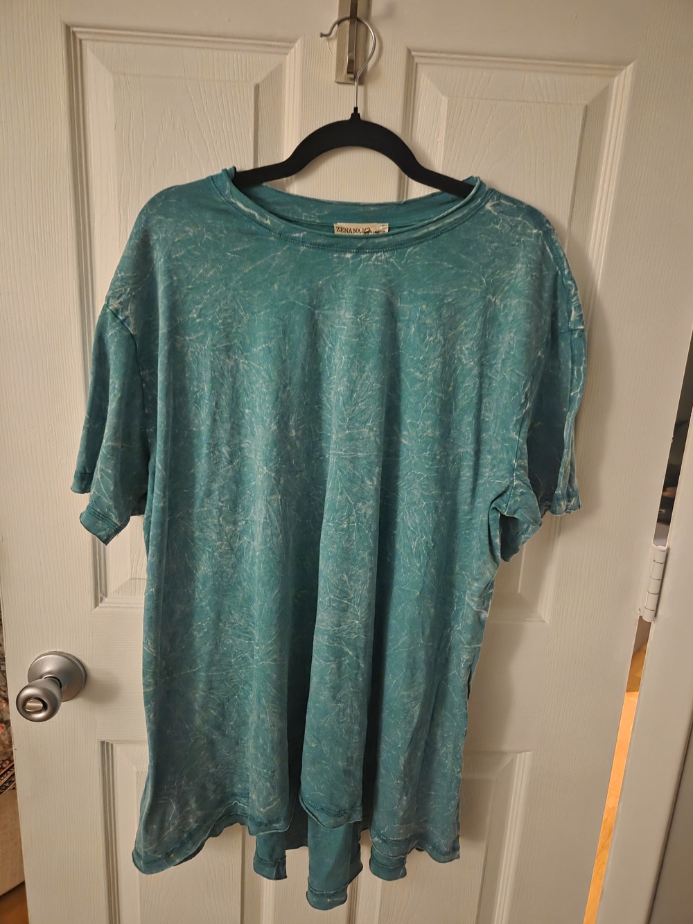 Turquoise Acid Wash Tee